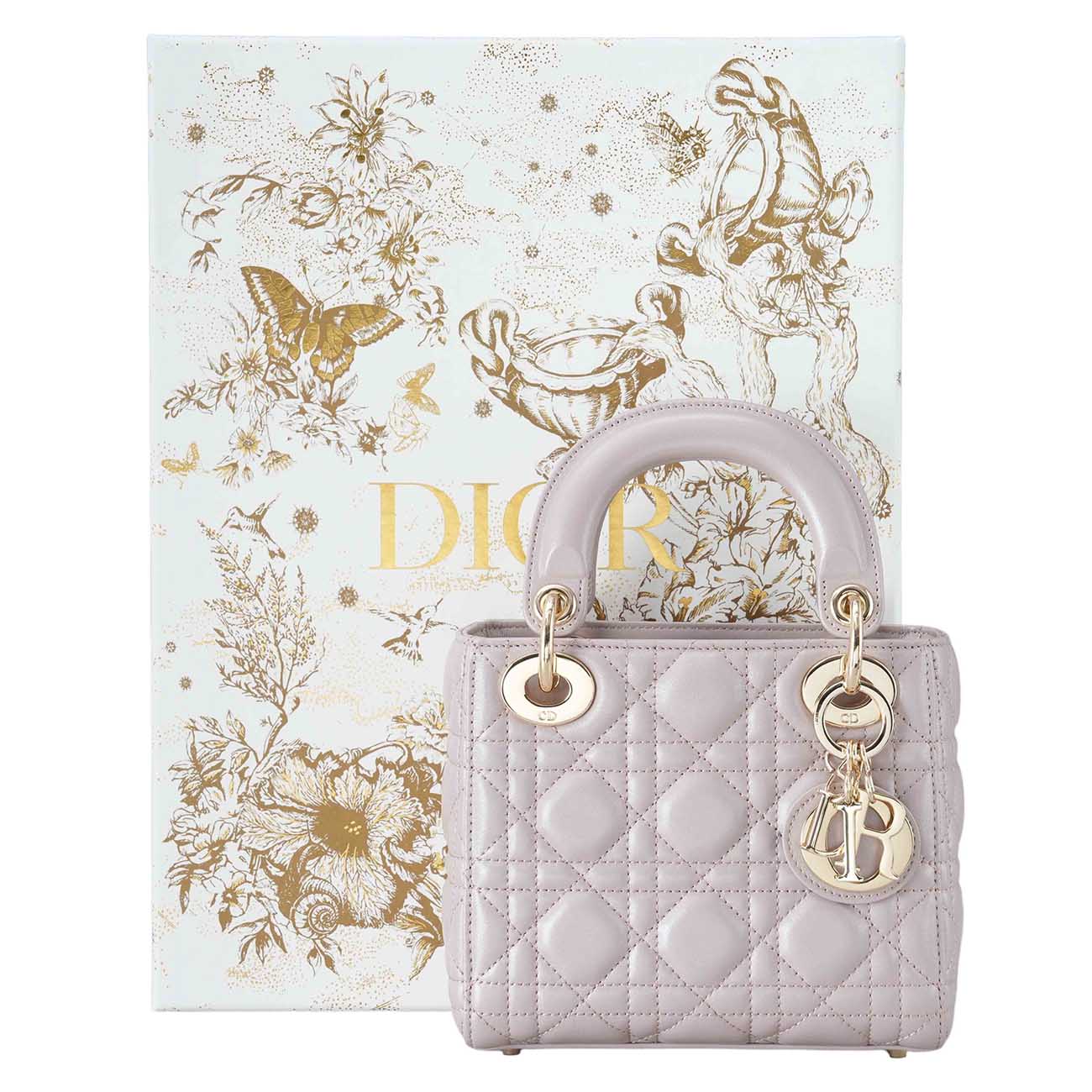 CHRISTIAN DIOR(USED)크리스찬디올 램스킨 레이디디올 미니 백